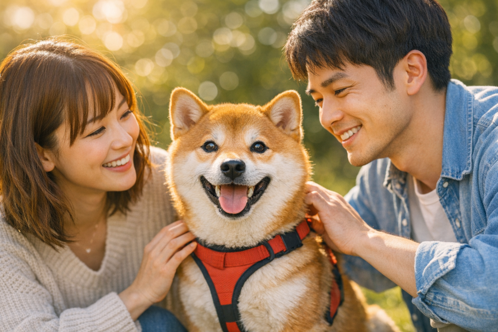 笑顔の柴犬キャラクター わんこ様