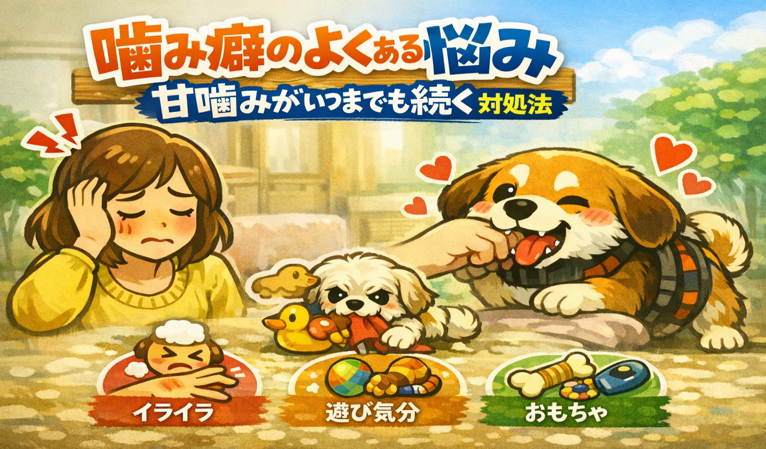 甘噛みがいつまでも続く犬の悩みページ用メ2