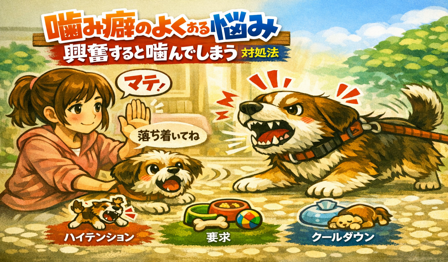 興奮すると噛んでしまう犬の悩みページ用メ01