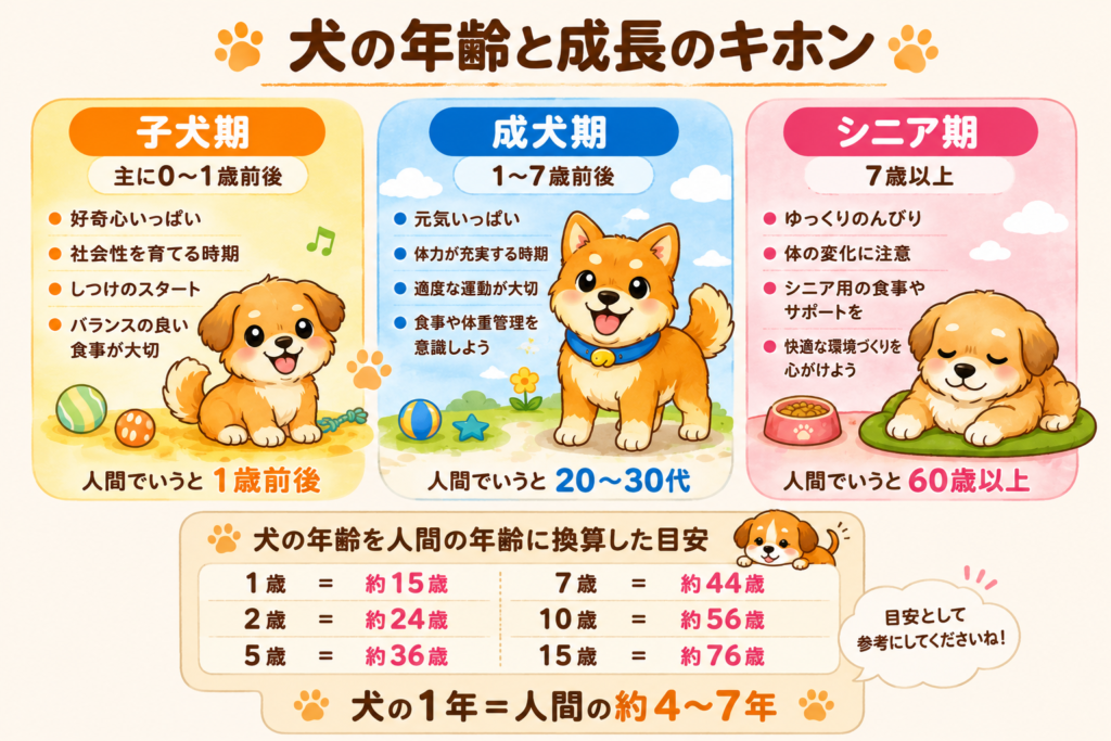 犬の年齢と成長のキホン 犬の年齢と成長のキホン